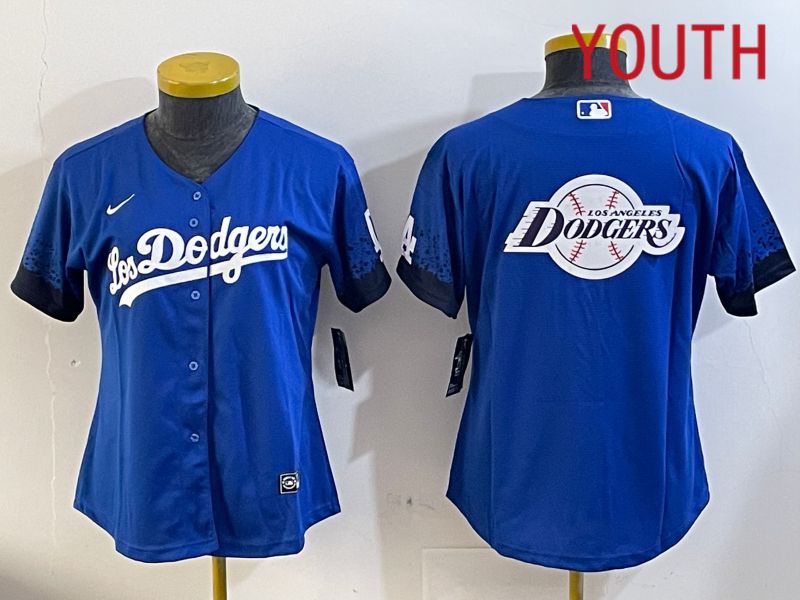 Youth  Los Angeles Dodgers blank 2024 blue jersey 202411201->youth mlb jersey->Youth Jersey
